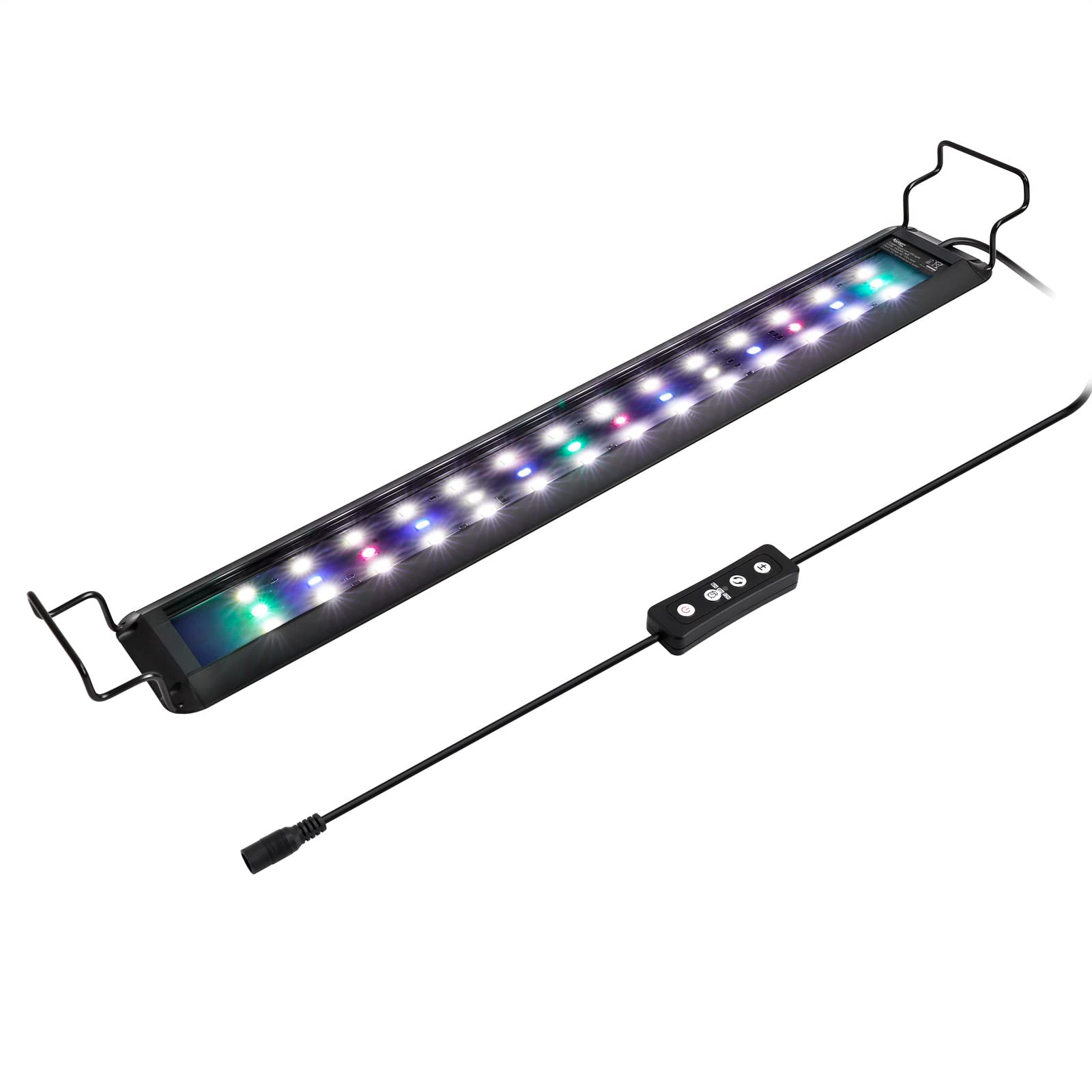  Hygger Full Spectrum LED Aquarium Light per Acquario con Monitor LCD, 16W RGB, 10 Livelli di luminosità, Timer Regolabi